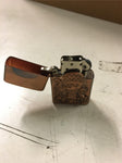 PII KOREA LIGHTER 3D Skull w Bandana Motorcycle & Girl Posing RARE copper look!!