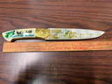 VTG Fixed Blade Howling Wolves Double Design Sheathed Knife 12"