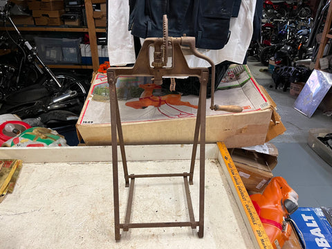 VTG Antique Pre-1900 Primitive Solid Metal Butter Churn Rustic Decor Collectible