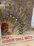 Vtg Toy Watch Display Girls 1960's Lot Candy Store 5&10 Collectible Set Carnival