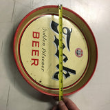 12 " Tech Golden Pilsener Beer Tin Metal Beer Tray Pitts. Pa Brewing Breweriana
