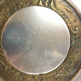 VTG Kensington Ware Aluminum Brass Nautical Compass 15" Round Platter Tray Plate