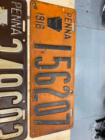 Antique 1916 License plate Pa Penn Vintage Car Truck Hot Rod Nice Shape Collecti