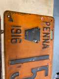 Antique 1916 License plate Pa Penn Vintage Car Truck Hot Rod Nice Shape Collecti