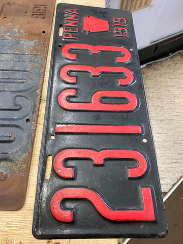 Antique 1919 License plate Pa Penn Vintage Car Truck Hot Rod Nice Shape Collecti