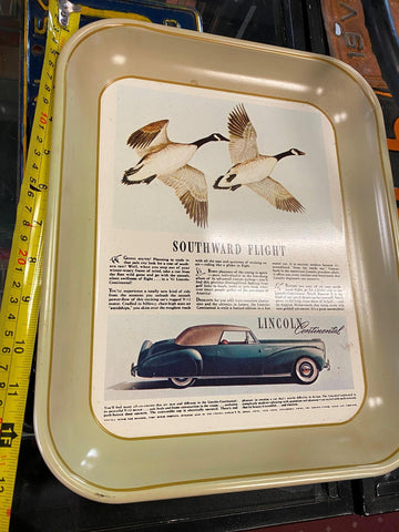 1940's Vintage Lincoln Continental Mark I Serving Tray Ford Mercury Auto Collect