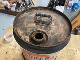 Vtg Super Pyro 5 gallon Oil Can Antifreeze 1930's 25Cent Auto Truck Great Graphi