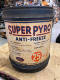 Vtg Super Pyro 5 gallon Oil Can Antifreeze 1930's 25Cent Auto Truck Great Graphi