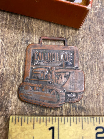 Vtg Caterpillar Bulldozer heavy Equipment Construcktin Key Fob Chain Collector!