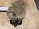 Vtg Antique Gas Light Glass Shade Sconse Brass Floral 1900's Wall mount Lamp