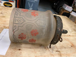Vtg Antique Gas Light Glass Shade Sconse Brass Switch cha 1900's Wall mount Lamp