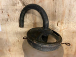 Vtg Antique Gas Light Glass Shade Sconse Brass Switch cha 1900's Wall mount Lamp