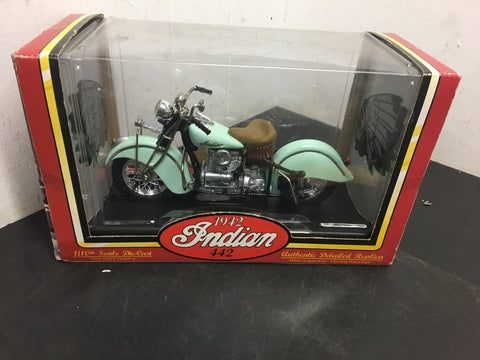 Vintage Tootsie Toy 42" Indian 442 diecast blue 1/10th NIB Replica unopened box