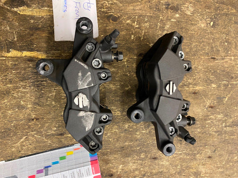 Front Brake Calipers Harley XR1200x Sportster dual disc 2000^ Dyna Softail Inver