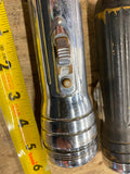 Pair Winchester Repeating Vtg Flashlights Collectible chrome Black 1950's