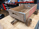 Vtg Pepsi Cola Soda Pop Crate Box Wagon Art Display Advertising Wood Pull Toy