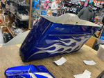 Right Flame Blue Saddlebag CVO Custom Harley Touring FLH Bagger Road King Glide