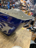 Right Flame Blue Saddlebag CVO Custom Harley Touring FLH Bagger Road King Glide