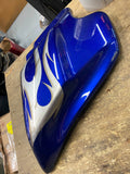 Left Flame Blue Side Cover CVO Custom Harley Touring FLH Bagger Road King Glide