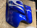 Left Flame Blue Side Cover CVO Custom Harley Touring FLH Bagger Road King Glide