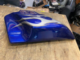 Left Flame Blue Side Cover CVO Custom Harley Touring FLH Bagger Road King Glide