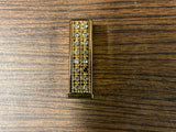 Vintage Antique Auvergne After Five perfume stick Blue rhinestones metal case