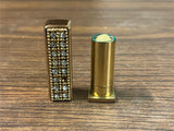 Vintage Antique Auvergne After Five perfume stick Blue rhinestones metal case