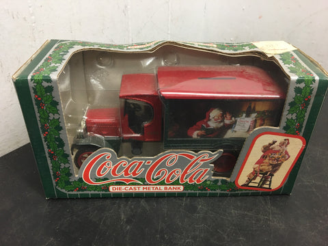 Vintage Coca - Cola Die - Cast Metal Bank unopened Christmas décor USA 1993 Ertl