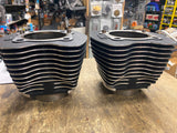 Twin Cam Stock Cylinders T/O Harley Softail Dyna Touring FLH Bagger Black Nice!