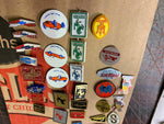 Vintage Oil Gas Petroliana Pins Advertising 1950's Chrysler Mercedes Chevy ford!
