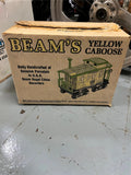 Yellow caboose Jim Beam decanter Orig Box Train RR Railroad Advertising whiskey