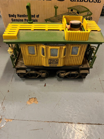 Yellow caboose Jim Beam decanter Orig Box Train RR Railroad Advertising whiskey
