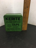 VINTAGE Green Tin Can SPLICING COMPOUND TAPE 3/4” THE KERITE COMPANY ORIGINAL