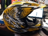 AFX  FX-17 YELLOW BUTTERFLY HELMET SIZE XS