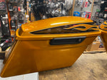 Street Glide Special Saddlebags Hard Candy Gold Flake Harley FLHX Bagger Flames