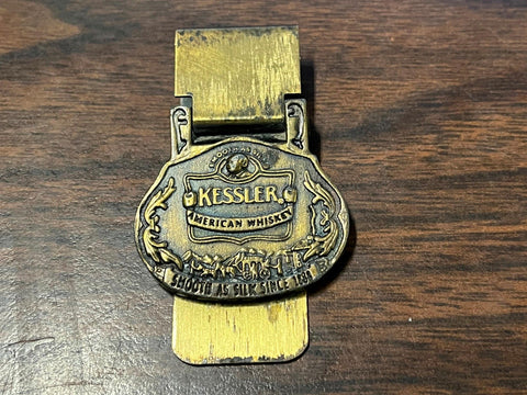 VTG Kessler American Whiskey Money Clip Smooth As Silk Brass Money Clip