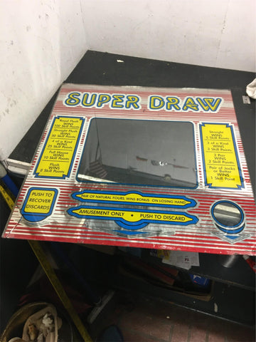 Vintage Glass super Draw Bar Arcade Gambling Machine Video Game Frame Panel inse