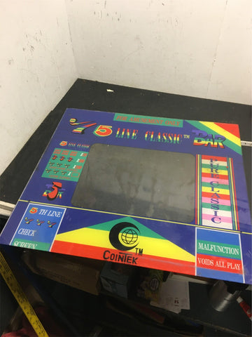 Vintage Arcade Cointek TM Machine Video Game plastic insert 5 Line classic Bar