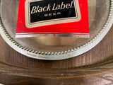 VINTAGE Black Label Beer Sign 3 Tankard 1592 PB Faux Wood Plastic Tested Works