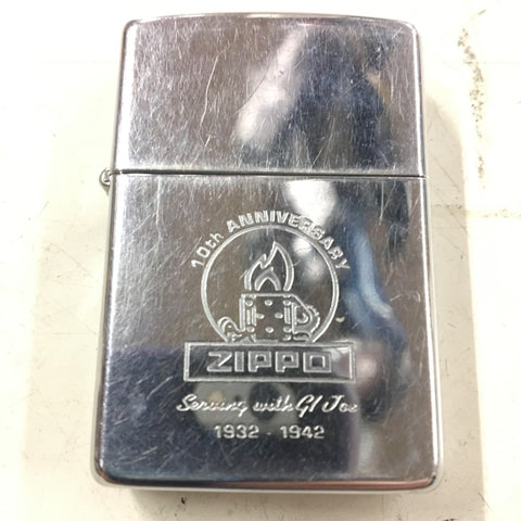 Chrome Zippo 1991 10th Yr Anniversary Serving with GI Joe 1932-1942 Lighter Cali