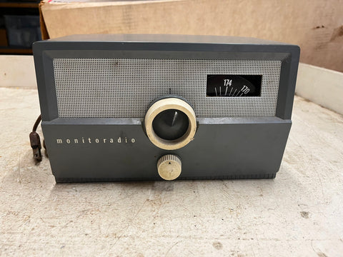 vtg mid century Monitoradio plastic tubed tabletop radio tested and working