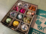 VTG Shiny Brite Assorted Glass Christmas Tree Ornaments 12 count Rare Finds!