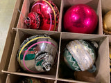 VTG Shiny Brite Assorted Glass Christmas Tree Ornaments 12 count Rare Finds!