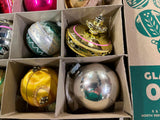 VTG Shiny Brite Assorted Glass Christmas Tree Ornaments 12 count Rare Finds!