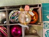 VTG Shiny Brite Assorted Glass Christmas Tree Ornaments 12 count Rare Finds!