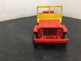 Vintage marx red small Jeep toy  plastic / tin friction collectable made in USA