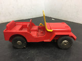 Vintage marx red small Jeep toy  plastic / tin friction collectable made in USA