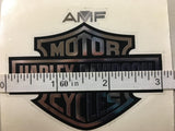 AMF GAS TANK DECALS STICKERS HARLEY FX LOW RIDER SPORTSTER BAR SHIELD SILVER