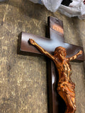 Religious Inri Crucifix Cross Jesus metal Nice Detail Christian Church Wall 12"