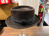 VTG USA Champ Felt Brown Men's Fedora Sharpsville PA Sz 7 Gangster Dress Movie p
